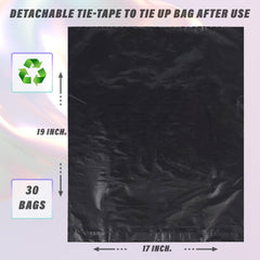 Kuber Industries (Small) Eco - Friendly Dustbin Bags - (30 Pcs) Leakproof | Odour Free | Strong Garbage Bags - For Trash And Waste - Dustbin Covers For Kitchen And Home | 19 x 17 Inches (Black)