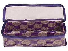 Heart Home Multipurpose Carry Design Laminated 1 Rod Bangle Box/Organizer/Case With Tranasparent Top - Pack of 2 (Purple)-47HH051