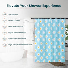Kuber IndustriesSoft Texture Bath curtain|Natural Drape Waterproof Shower Curtain 6 Feet|Pack of 5|Blue