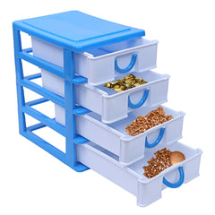 Kuber Industries 5 Layer Cosmetic Cabinet with Trolley|5-Tier Rolling Cart|Shelf Stand With Drawer|Pack of 3|Black