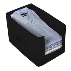 Kuber Industries Non-Woven 2 Pieces Shirt Stacker Wardrobe Organizer (Black & Blue) - CTKTC23251