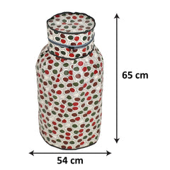 Heart Home Circle Design PVC Lpg Gas Cylinder Cover- Pack of 2 (Maroon & Cream)-HS43HEARTH25615