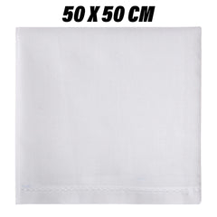 Kuber Industries Handkerchief | Premium Cotton Fabric | Handkerchief for men | Handkerchief for Boys | Men's Handkerchief Set | Plain Hanky Rumal | 4100 | Pack of 12 | White