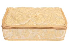 Kuber Industries Flower Design Portable Jewellery Organizer with 4 Tranasparent Pockets (Cream)-HS_38_LUGGAGE21150