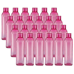 Kuber Industries BPA Free Plastic Water Bottles | Unbreakable, Leak Proof, 100% Food Grade Plastic | for Kids & Adults | Refrigerator Plastic Bottle Set of 6|Pink (Pack of 4)