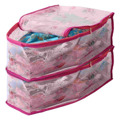 Kuber Industries Floral Print PVC Blouse Cover/Wardrobe organizer/Clothes Cover For Blouse (Pink)