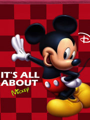 Heart Home Disney Mickey Mouse Print Non Woven Fabric Foldable Large Size Cloth Storage Box Toy, Books Wardrobe Organiser Cube with Handle (Maroon)-HEART10779