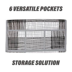 Kuber Industries Fridge Top Cover | PVC Fridge Top Cover | Black Lining Fridge Top Cover | Refrigerator Cover with 6 Side Pockets | Refrigerator Top Protector | Appliance Cover | Gray