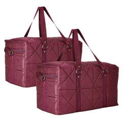 Heart Home Storage Duffle Bag | Parachute Travel Storage Bag | Storage Organizer for Clothes | Storage Carrying Bag with Handle | Zipper Closure Storage Bag for Clothes | Pack of 2 | Maroon