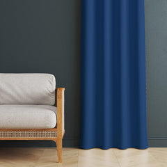 Kuber Industries Set of 2 100% Darkening Black Out Curtain I 5 Feet Window Curtain I Insulated Heavy Polyester Solid Curtain|Drapes with 8 Eyelet for Home & Office (Blue)