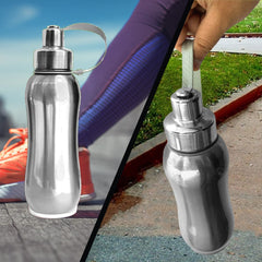 Heart Home Stainless Steel Insulated Water Bottle with Strainer for Home & Traveling, 1Ltr.Pack of 2 (Silver) 54HH4314.