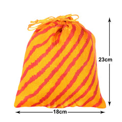 Kuber Industries Multiuses Lehriya Print Potli Bag for women With Drawstring Set of 4 (Assorted)