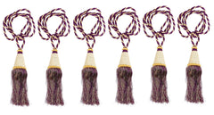Kuber Industries Beads Beautiful Design Polyester 6 Pieces Curtain Tie Back Tassel Set (Purple) CTKTC33584