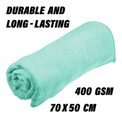 Kuber Industries Cleaning Towel | Reusable Cleaning Cloths for Kitchen | Duster Towel for Home Cleaning | 400 GSM Cleaning Cloth Towel for Car | Bike | 50x70 | Pack of 5 | Green