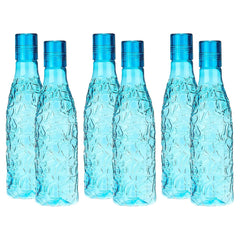 Homestic BPA-Free Plastic Water Bottle | Leak Proof, Firm Grip, 100% Food Grade Plastic Bottles | For Home, Office, School & Gym | Unbreakable, Freezer Proof, Fridge Water Bottle | Pack of 6|Blue