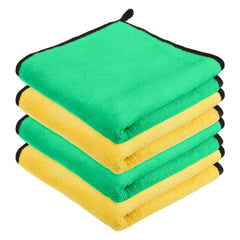 Heart Home Cleaning Towel | Reusable Cleaning Cloths for Kitchen | Duster Towel for Home Cleaning | 400 GSM Cleaning Cloth Towel with Hanging Loop | 40x60 | Pack of 4 | Multi