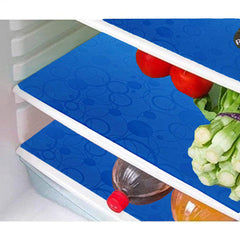 Kuber Industries Circle Design 6 Piece PVC Refrigerator Drawer Mat Set - Blue - CTKTC22359