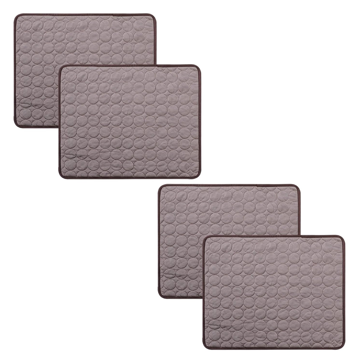 Kuber Industries Rectangular Dog & Cat Bed|Premium Cool Ice Silk with Polyester With Bottom Mesh|MultiUtility Self-Cooling Pad For Dog & Cat|Light-weight & Durable Dog Bed|ZQCJ001C-S|Coffee(Pack Of 4)