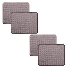 Kuber Industries Rectangular Dog & Cat Bed|Premium Cool Ice Silk with Polyester With Bottom Mesh|MultiUtility Self-Cooling Pad For Dog & Cat|Light-weight & Durable Dog Bed|ZQCJ001C-S|Coffee(Pack Of 4)