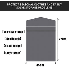 Heart Home Hanging Saree Cover | Non-Woven Plain Hanging Saree Bag | Clothes Saree Stoarge Organizer | Small Transparent View Hanging Saree Cover | Pack of 3 | Gray