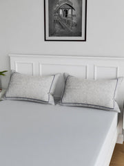 Heart Home Pillow Cover | Cotton Pillow Cover | Pillow Cover for Bedroom | Cushion Pillow Cover for Living Room | Khakhi Printed Pillow Cover Set | Set of 6 | White