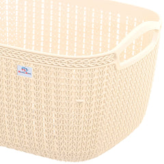 Heart Home Q-5 Designer Plastic Storage Basket For Store Fruits, Vegetables, Magazines, Cosmetics, Stationary Pack of 2 (Beach)-50HH01616