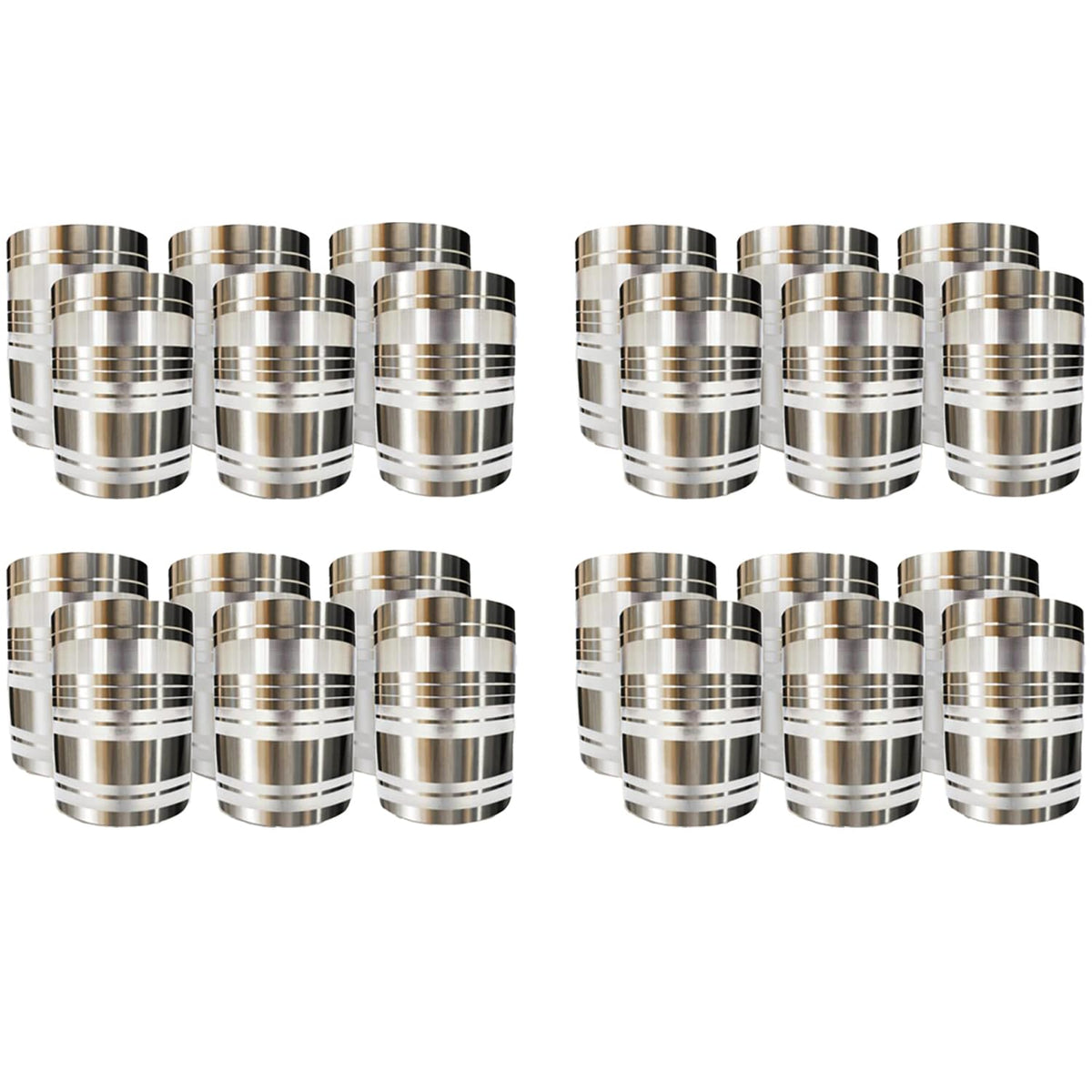 Kuber Industries Stainless Steel Glass Set | Wobble Free Base, Durable | Multipurpose, Elegant Design & Mirror Finish | Easy to Clean & Store | Steel Glass Set 6 (Pack of 4)