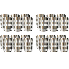 Kuber Industries Stainless Steel Glass Set | Wobble Free Base, Durable | Multipurpose, Elegant Design & Mirror Finish | Easy to Clean & Store | Steel Glass Set 6 (Pack of 4)