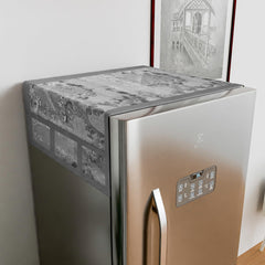 Kuber Industries Fridge Top Cover | PVC Fridge Top Cover | Refrigerator Cover with 6 Side Pockets | Refrigerator Top Protector | Appliance Cover | Fridge Top Cover 101 | Gray