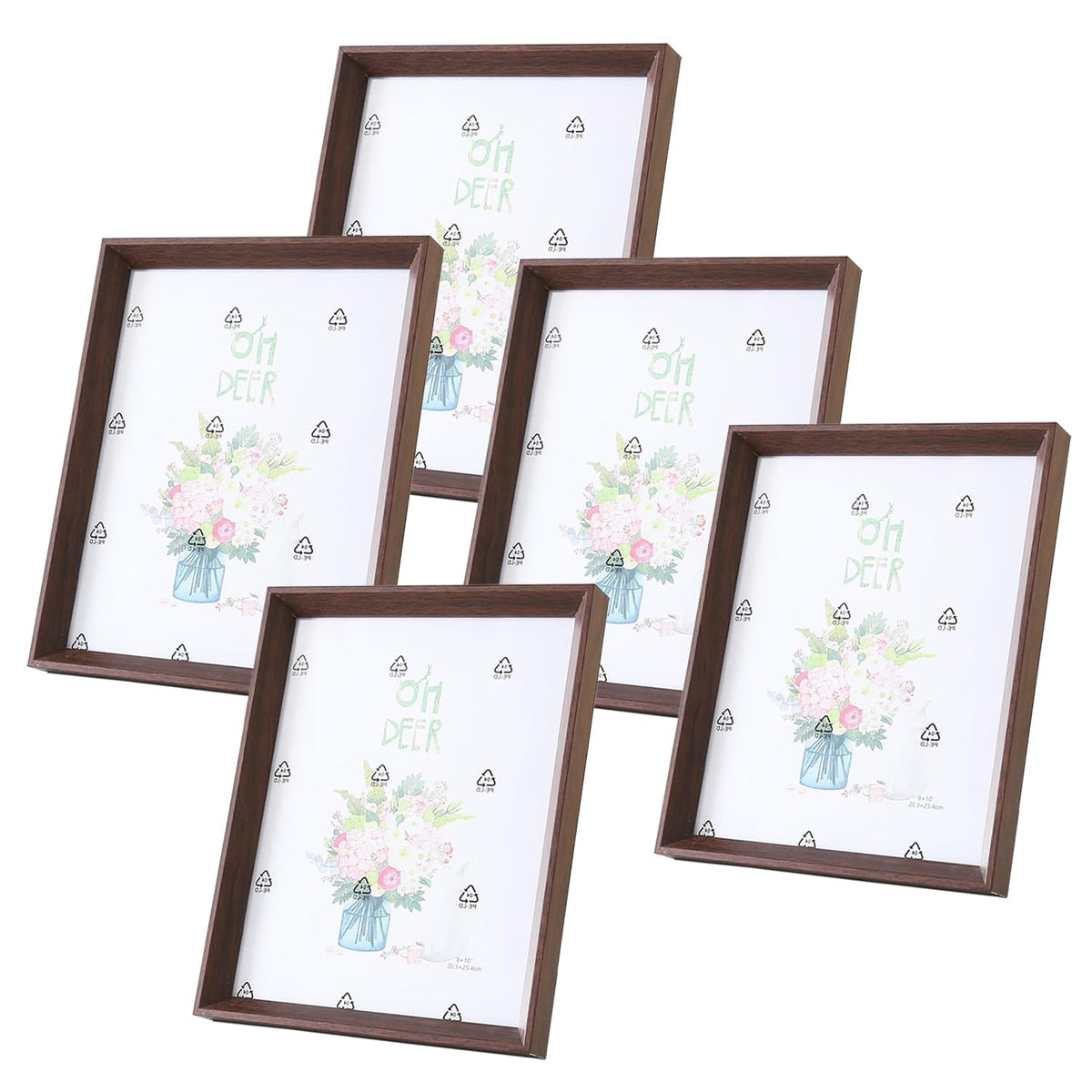 Kuber Industries Photo Frame For Home Décor|Use Horizontal & Vertical|Crystal Clear Glass|Perfect For Home, Office And Shop "21.8x26.9CM"-Pack of 5 (Brown)
