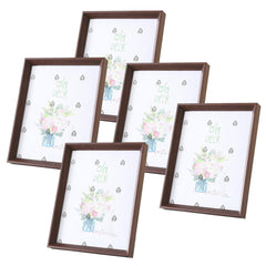 Kuber Industries Photo Frame For Home Décor|Use Horizontal & Vertical|Crystal Clear Glass|Perfect For Home, Office And Shop "21.8x26.9CM"-Pack of 5 (Brown)