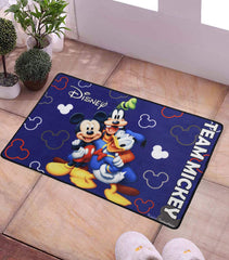 Kuber Industries Disney Team Mickey 4 Pieces Anti-Slip Door Mat 23"x15" (Royal Blue) - CTKTC046063