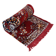 Kuber Industries Carpet | Velvet Floor Mat | Carpet for Hall | Carpet for Living Room | Carpet for Bedroom | Area Rug | Solid Prayer Mat |Heavy V.V Carpet | 5x7 Feet | Maroon