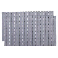 Kuber Industries Bath Mat | PVC Bathroom Mat | Shower Bath Mat | Floor Tub Mat | Bathroom Mud Mat | Anti-Skid Shower Bathroom Mat | JL-01B |Pack of 2| Gray