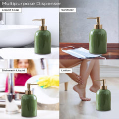 Heart Home Liquid Soap Dispenser | Handwash Soap Dispenser | Soap Dispenser for Wash Basin | Shampoo Dispenser Bottle | Bathroom Dispenser Bottle | 420 ML | Green
