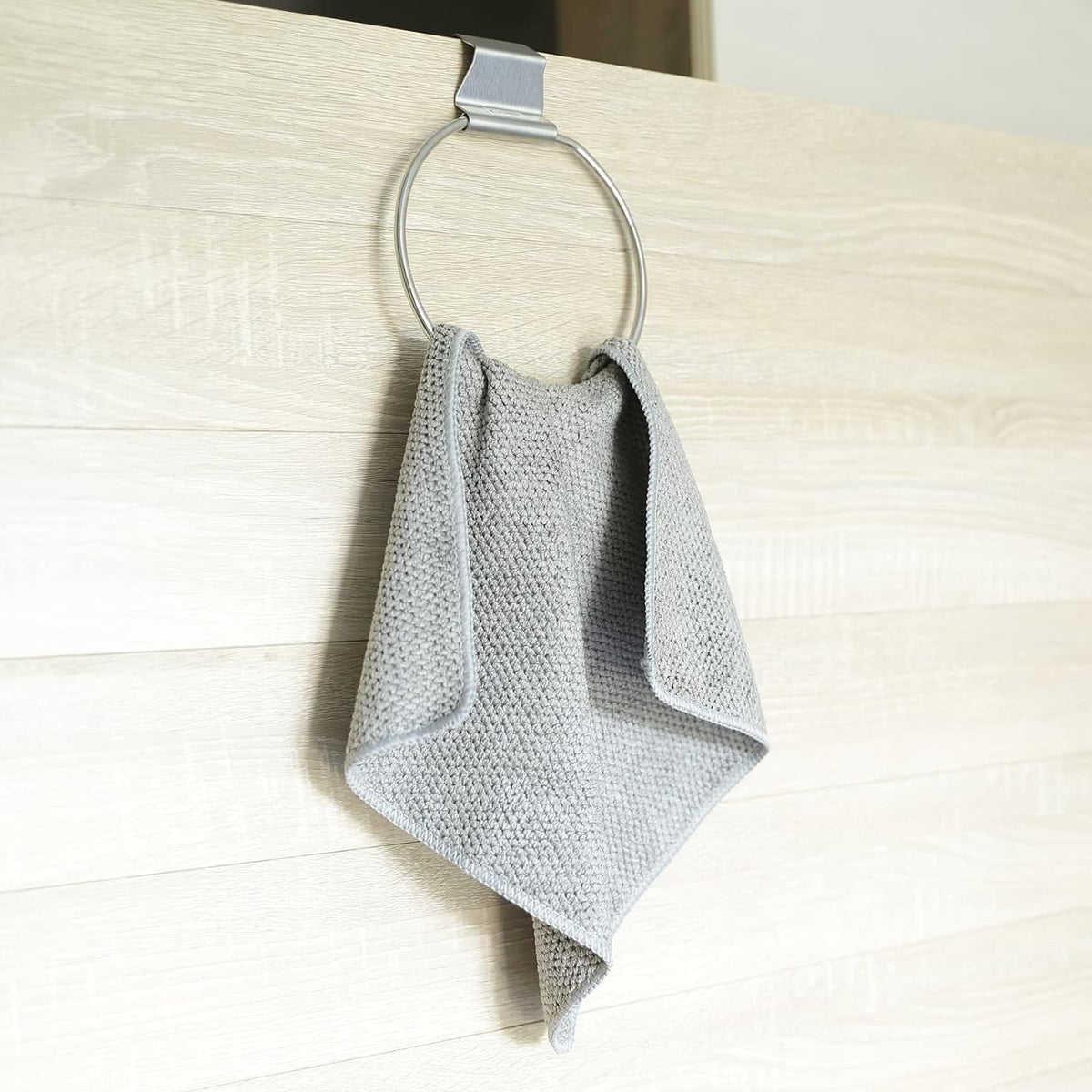 Kuber Industries Stainless Steel Towel Hanger for Bathroom|Easy DIY Installation|Bathroom Accessories for Modern Homes|Multipurpose Napkin Holder for Bathroom & Kitchen|ZT-3121|Pack of 6|Silver
