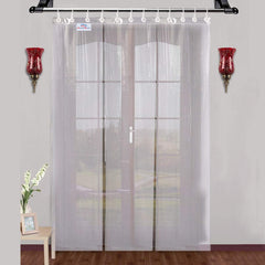 Heart Home 0.50mm 3 Strips Stain Resistant, Waterproof PVC Shower/AC Curtain, 7 Feet (Tranasparent) 52HH3905