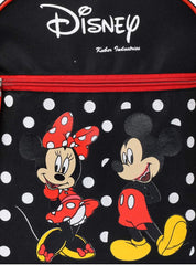 Kuber Industries Disney Mickey Minnie Mouse Print 13 inch Polyster School Bag/Backpack for Kids, Black-KUBMART1941