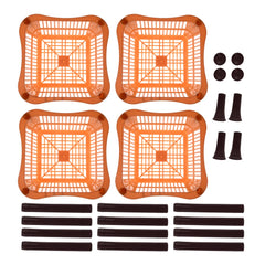 Heart Home Storage Basket | Plastic 4 Layer Square Storage Basket | Storage Rack for Kitchen | Multi-Layer Vegetable Rack | Fiesta Floor-Standing Rack | Coffee