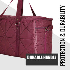 Heart Home Storage Duffle Bag | Parachute Travel Storage Bag | Storage Organizer for Clothes | Storage Carrying Bag with Handle | Zipper Closure Storage Bag for Clothes | Pack of 2 | Maroon