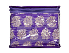 Kuber Industries Laminated Carry Design Jewellery Box/Organizer with 9 Transparent Mesh Pouch & 2 Bangle/Watch Pouch (Pruple)-HS_38_LUGGAGE21008