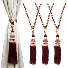 Kuber Industries Tassel Set | Curtain Tie Back Tassel Set | Curtain Holder Tieback | Curtain Tieback | Curtain Holder for Home & Office Décor | Moti Kit Pit Tassel | Pack of 4 | Maroon