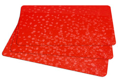 Kuber Industries Diamond Design 3 Pieces PVC Refrigerator/Fridge Multipurpose Drawer Mat Set(Red)-CTKTC32380