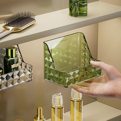 Kuber Industries Pack of 2 Crystal Finish Wall hanging Jewellery Box | Multipurpose Stackable Makeup Organiser | Ideal for Cosmetics, Skincare, Lipsticks, Nail Care| YM.6673D | Dark Green