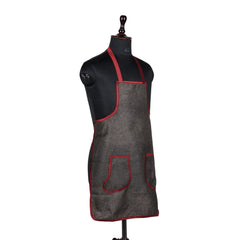 Heart Home Apron | Jute 2 Front Pocket Kitchen Apron | Apron for Restaurent | Apron for Housewife | Chef Apron for Kitchen | Water Resistance Apron | Pack of 2 | Dark Brown