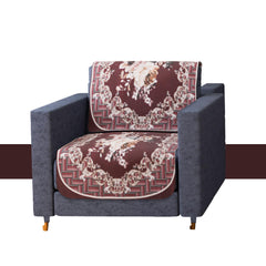 Heart Home Sofa Cover|Sofa Slipcover Set|Sofa Cover for Living Room|Sofa Slip Cover for Hall|5-Seater Sofa Cover for Home Decor|Sofa Cover Set|Check Border Digital Print|10 Piece|Maroon