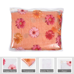 Heart Home Saree Cover | Clothes Storage Bag | Single Packing Saree with Zip Closure | Wardrobe Organizer | Cloth Stoarge Organizer | Flower Design | Pack of 6 | Assorted