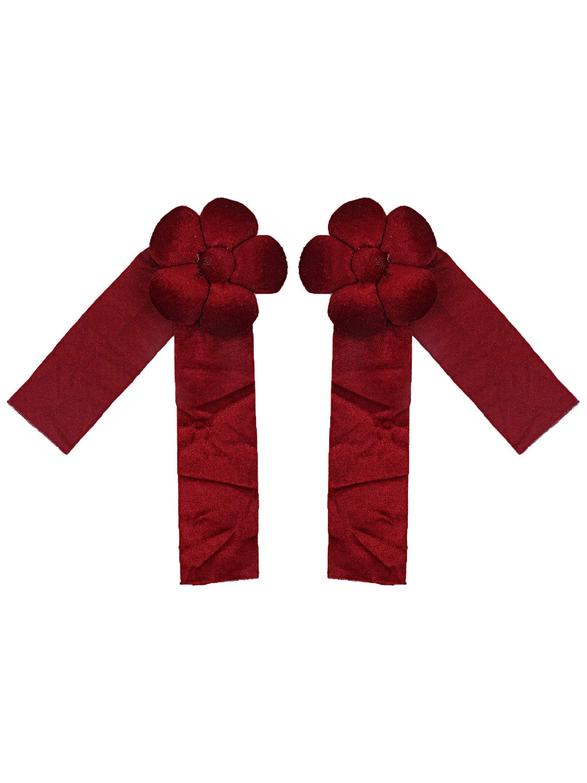 Kuber Industries Velvet 2 Pieces Curtain Tie Back Tassel Set (Maroon) -CTKTC29499