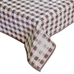 Kuber Industries Floral Print PVC Center Table Cover/Table Cloth for Home Decorative Luxurious 4 Seater, 60"x36" (Brown) 54KM4264