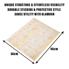 Heart Home Saree Cover | Clothes Storage Bag | Single Packing Saree with Zip Closure | Wardrobe Organizer | Cloth Stoarge Organizer | Bow Flower-Design | Pack of 12 | Ivory